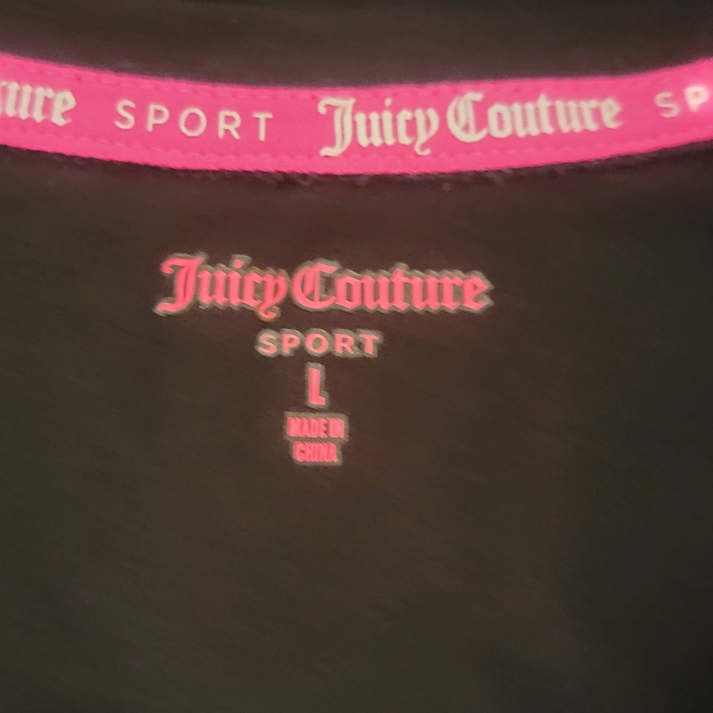 JUICY COUTURE BLACK TANK - GET SWEATY  GET JUICY (sz - lg) - Picture 3 of 3